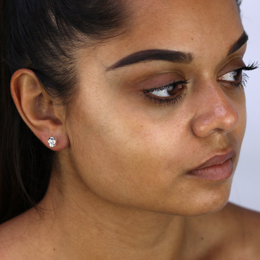 Boucles d'oreilles à tige en argent sterling avec tête de mort