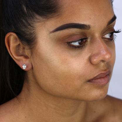Boucles d'oreilles à tige en argent sterling avec tête de mort