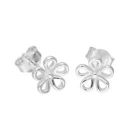Boucles d'oreilles à tige en argent sterling avec fleurs découpées
