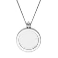 Grand médaillon flottant rond en argent sterling sur chaîne de 40 à 61 cm