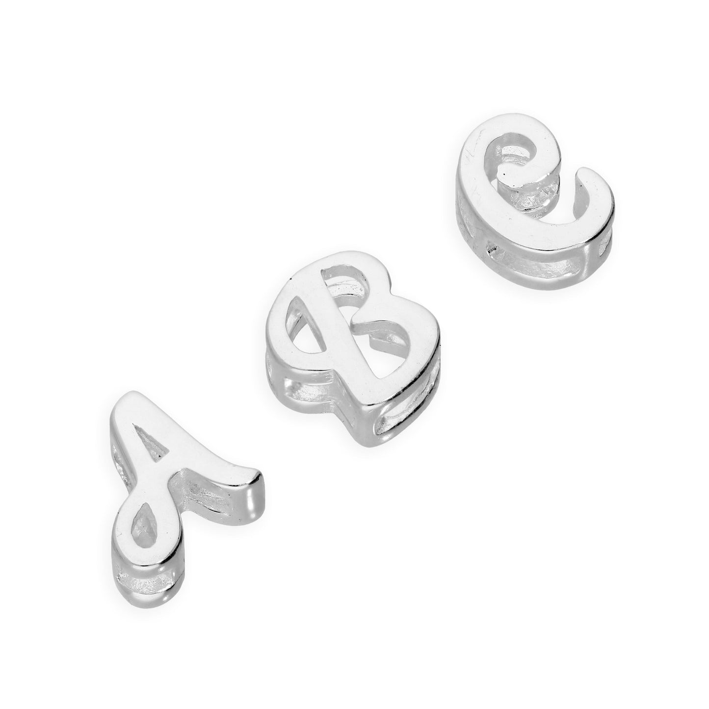 Breloques flottantes en argent sterling avec lettres de l'alphabet A à Z
