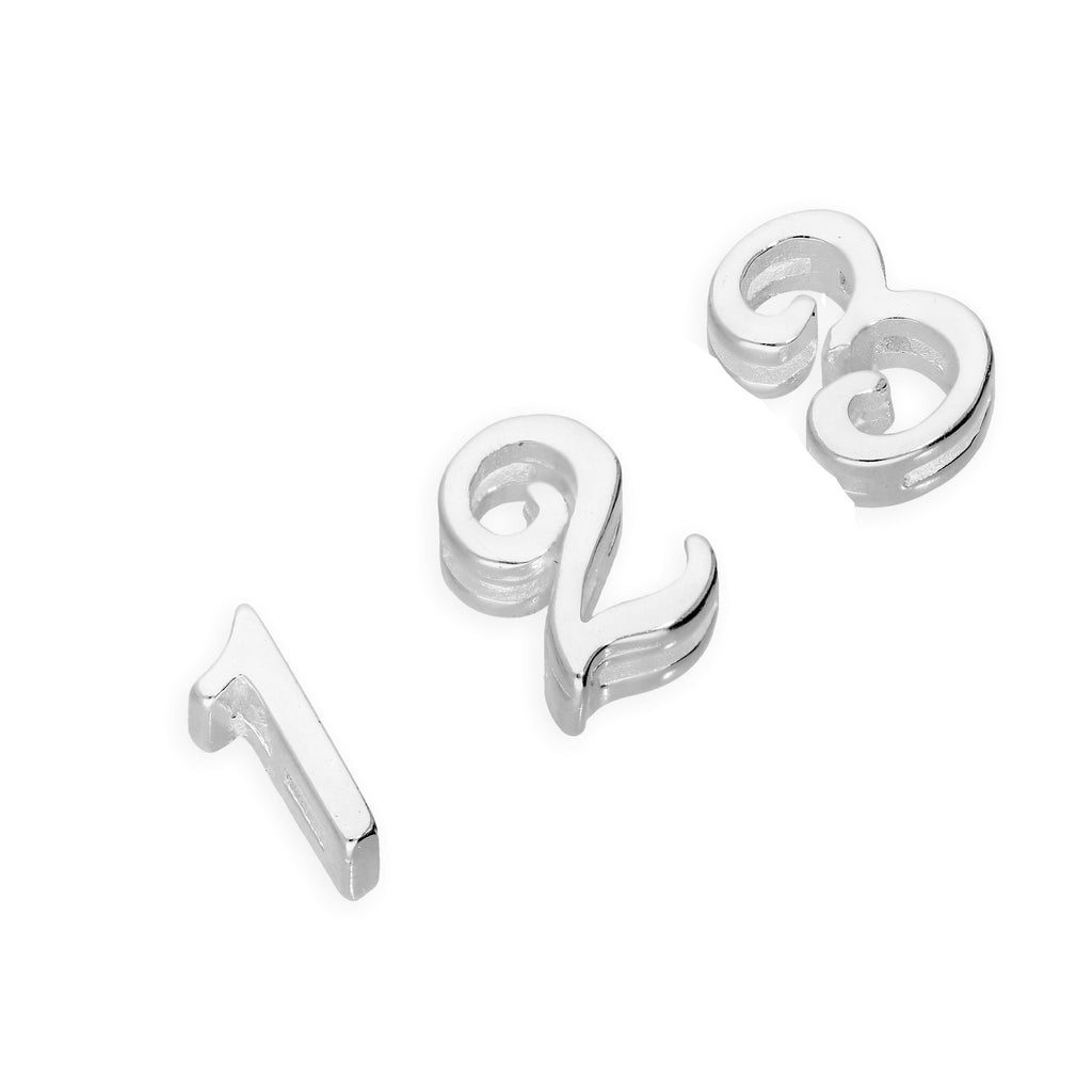 Breloques flottantes en argent sterling avec chiffres d'anniversaire de 0 à 9