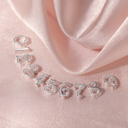 Breloques flottantes en argent sterling avec chiffres d'anniversaire de 0 à 9