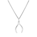 Collier en argent sterling en forme de os à souhaits