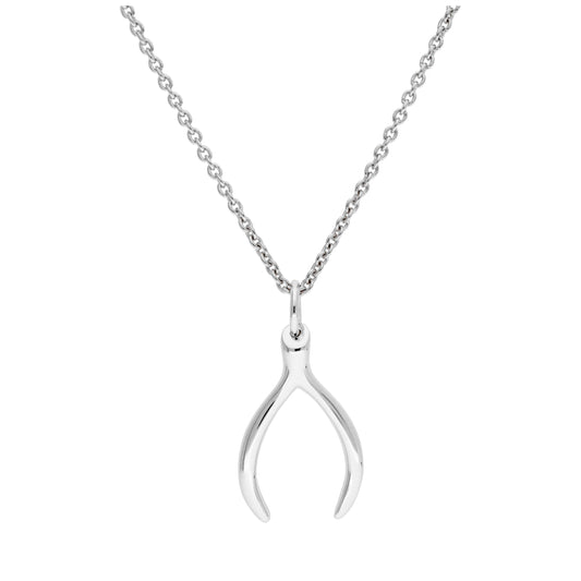Collier en argent sterling en forme de os à souhaits