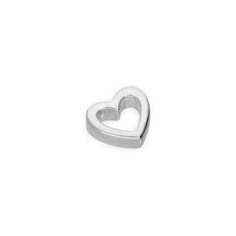 Breloque en argent sterling en forme de cœur flottant