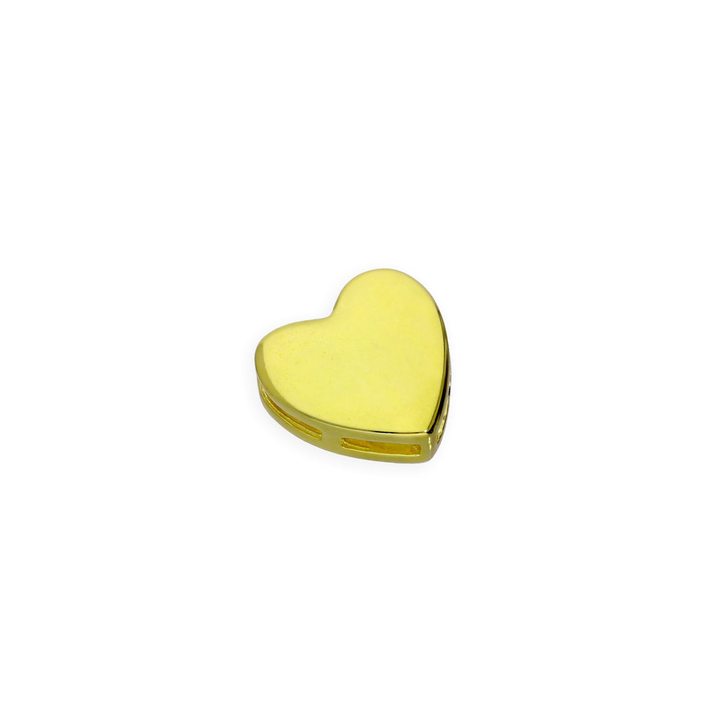 Breloque cœur flottant en argent sterling plaqué or