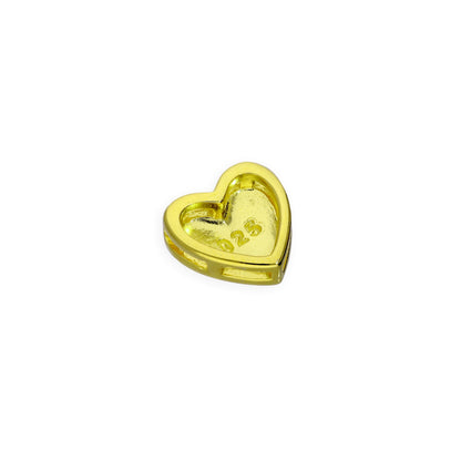 Breloque cœur flottant en argent sterling plaqué or