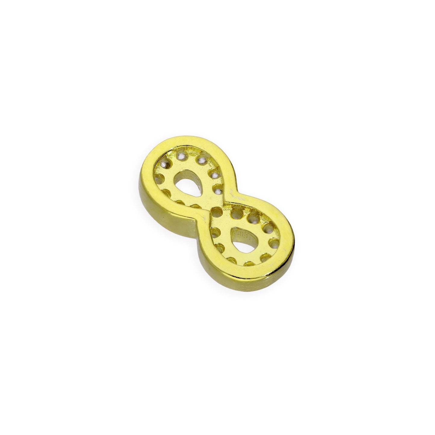 Breloque infini flottante en argent sterling plaqué or et cristal CZ transparent