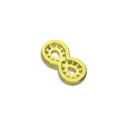 Breloque infini flottante en argent sterling plaqué or et cristal CZ transparent