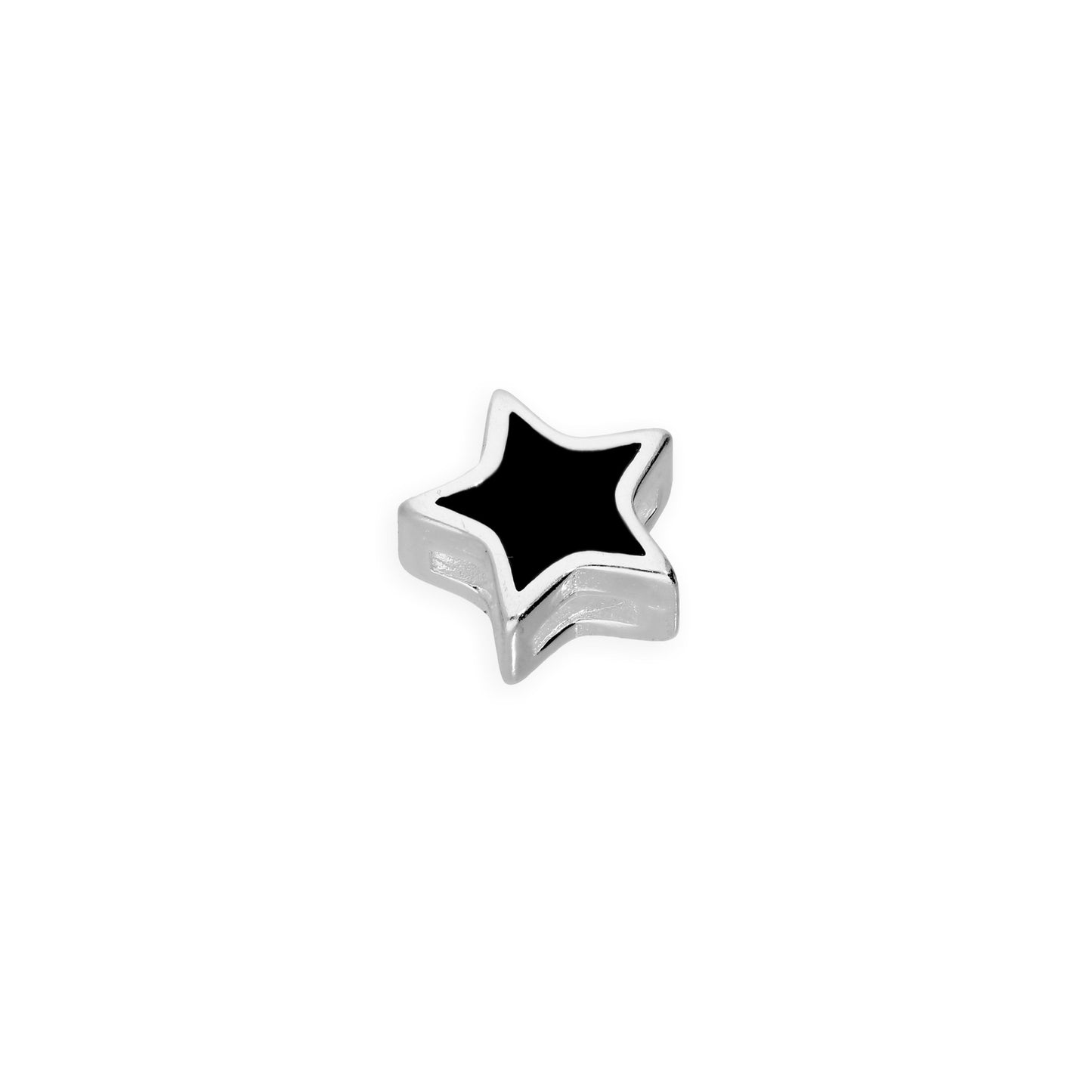 Breloque étoile flottante en argent sterling et émail noir