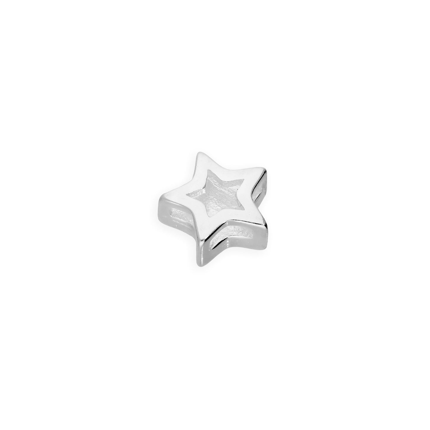 Breloque étoile flottante en argent sterling et émail noir