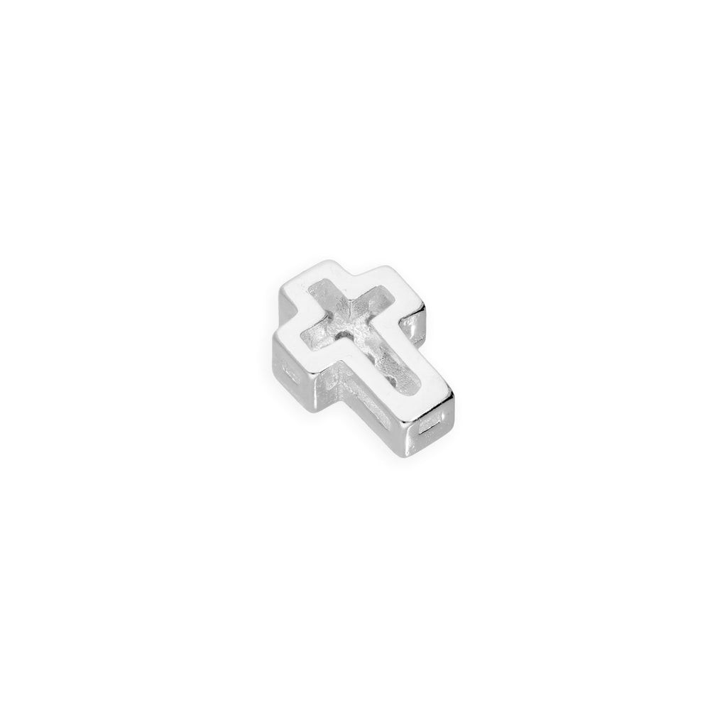 Breloque croix flottante en argent sterling et cristal CZ transparent