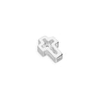 Breloque croix flottante en argent sterling et cristal CZ transparent