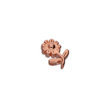 Breloque fleur flottante en argent sterling plaqué or rose