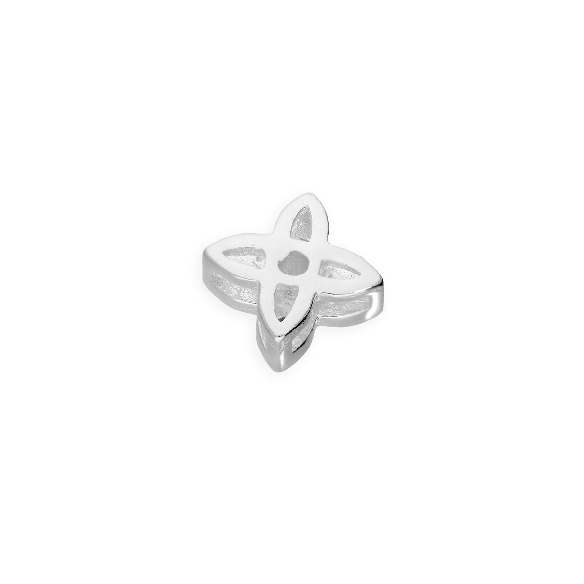 Breloque fleur flottante en argent sterling et cristal CZ transparent