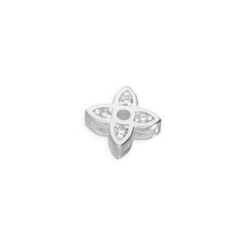 Breloque fleur flottante en argent sterling et cristal CZ transparent