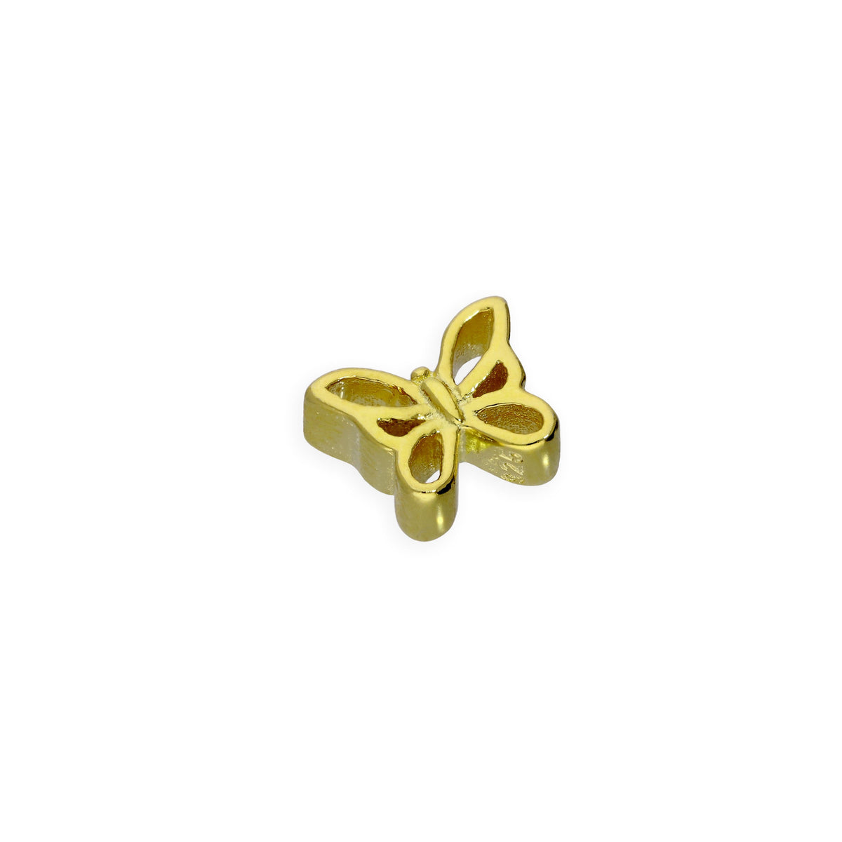 Breloque papillon ouvert flottant en argent sterling plaqué or