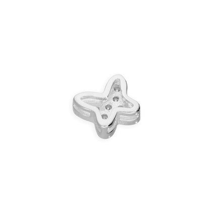 Breloque papillon flottante en argent sterling et cristal CZ transparent