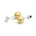 Boucles d'oreilles à tige en argent sterling et perles d'eau douce de 6 mm