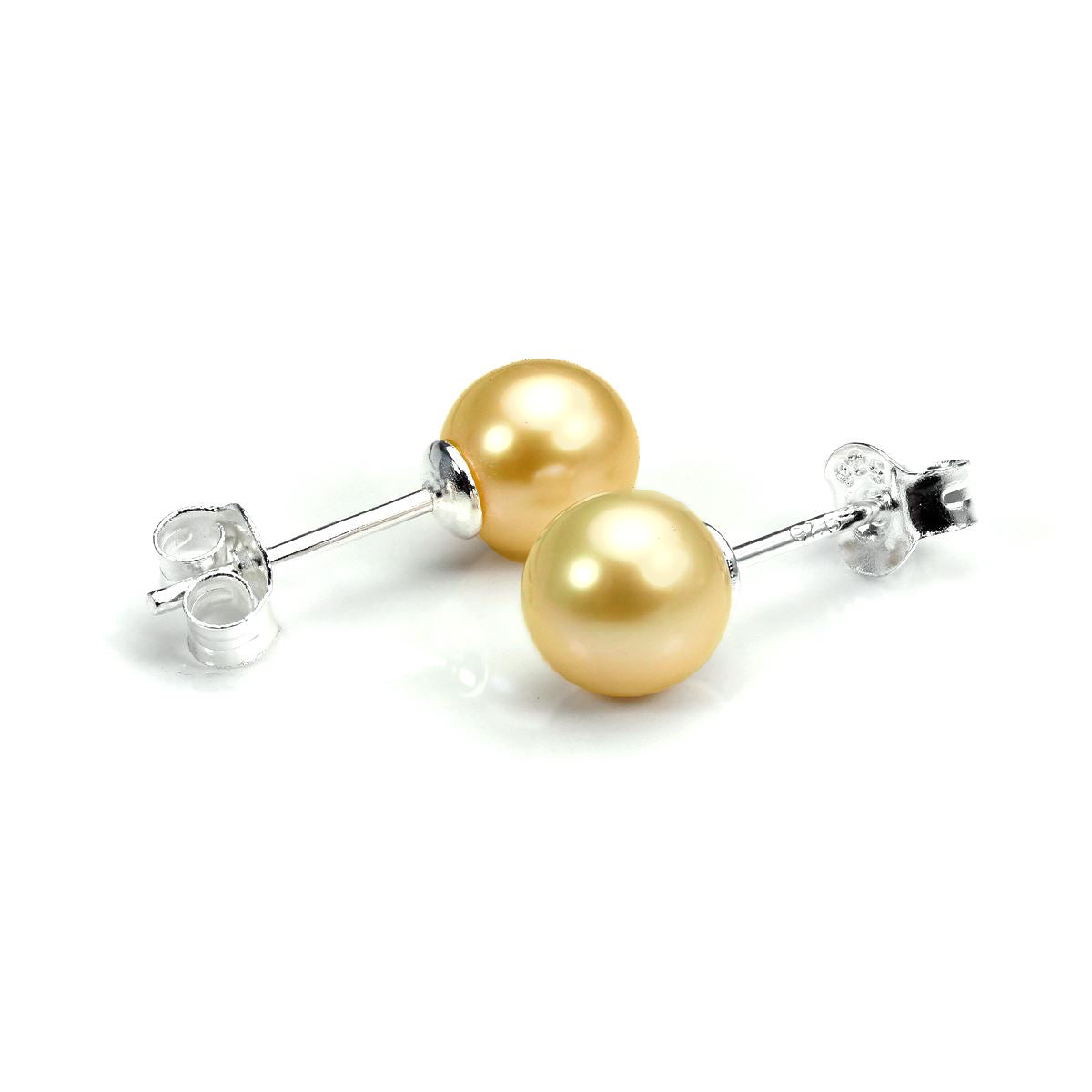 Boucles d'oreilles à tige en argent sterling et perles d'eau douce de 6 mm