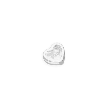 Breloque cœur flottant en argent sterling et émail bleu