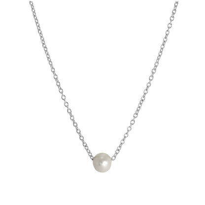 Collier ras du cou réglable en argent sterling avec perles de 45 cm