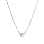 Collier ras du cou réglable en argent sterling avec perles de 45 cm