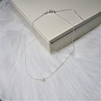 Collier ras du cou réglable en argent sterling avec perles de 45 cm