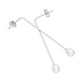 Boucles d'oreilles pendantes en argent sterling et perles
