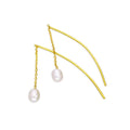 Boucles d'oreilles en argent sterling plaqué or et perles en forme d'arc