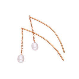 Boucles d'oreilles à enfiler en argent sterling plaqué or rose et perles