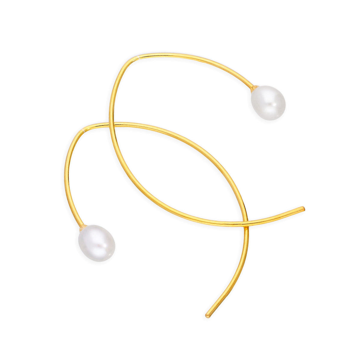 Boucles d'oreilles à tige en argent sterling plaqué or et perles
