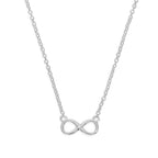 Collier symbole de l'infini en argent sterling et diamant véritable de 45 cm