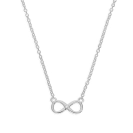 Collier symbole de l'infini en argent sterling et diamant véritable de 45 cm