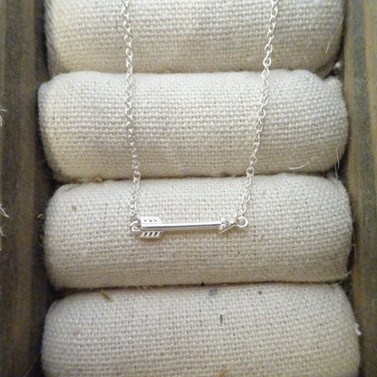 Collier flèche en argent sterling et diamant véritable de 45 cm