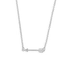 Collier flèche en argent sterling et diamant véritable de 45 cm
