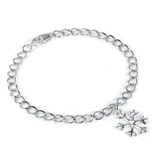 Bracelet flocon de neige d'hiver en argent sterling