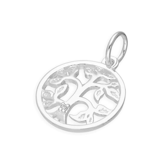 Breloque arbre de vie en argent sterling et diamant véritable
