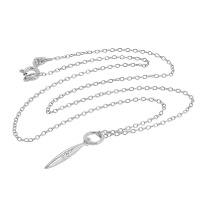 Collier avec pendentif en argent sterling et diamant véritable
