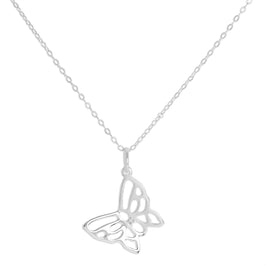 Collier papillon ouvert en argent sterling et diamant véritable