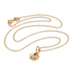 Collier en argent sterling plaqué or rose et véritable diamant en forme de fleur