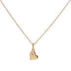 Collier cœur en argent sterling plaqué or rose et diamant véritable