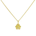 Collier en argent sterling plaqué or et empreinte de patte en diamant véritable