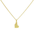 Collier cœur en argent sterling plaqué or et diamant véritable