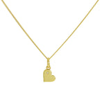 Collier cœur en argent sterling plaqué or et diamant véritable