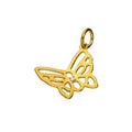Breloque papillon ouverte en argent sterling plaqué or et diamant véritable