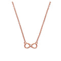 Collier symbole de l'infini en argent sterling plaqué or rose et diamants véritables, 45 cm