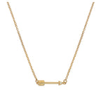 Collier flèche en argent sterling plaqué or et diamant véritable de 45 cm