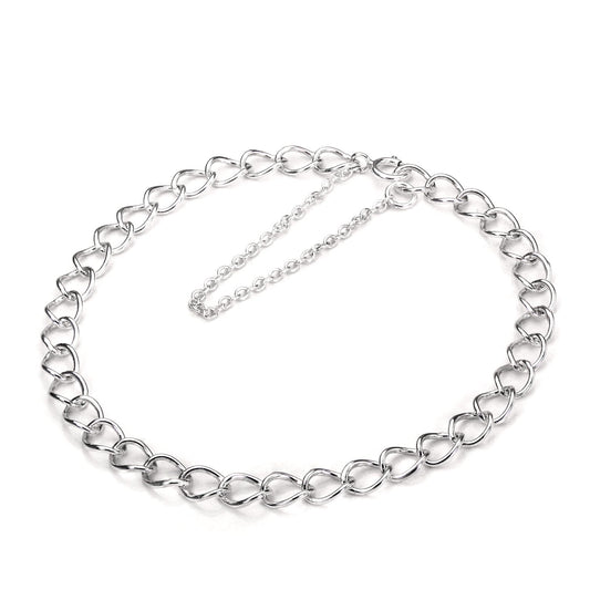Bracelet à breloques en argent sterling avec chaîne gourmette légère